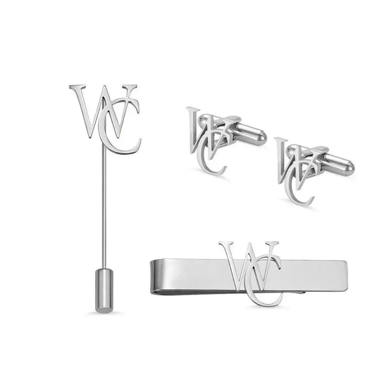 Personalized Cufflink, Tie Bar & Lapel Pin Trio