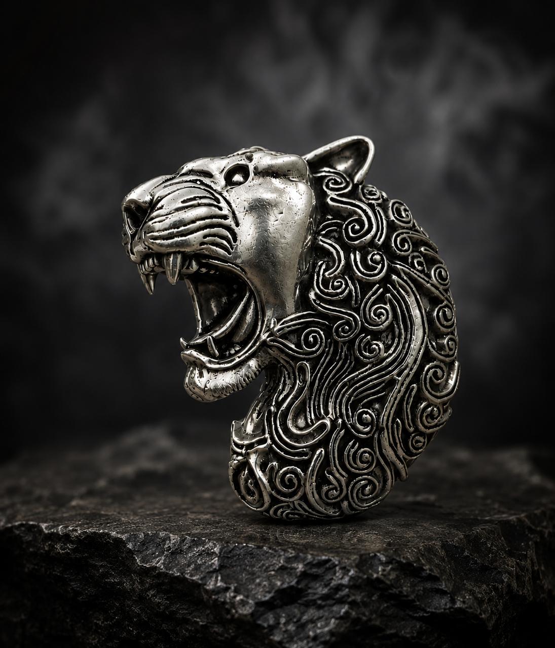 Elegant Roaring Panther Brooch