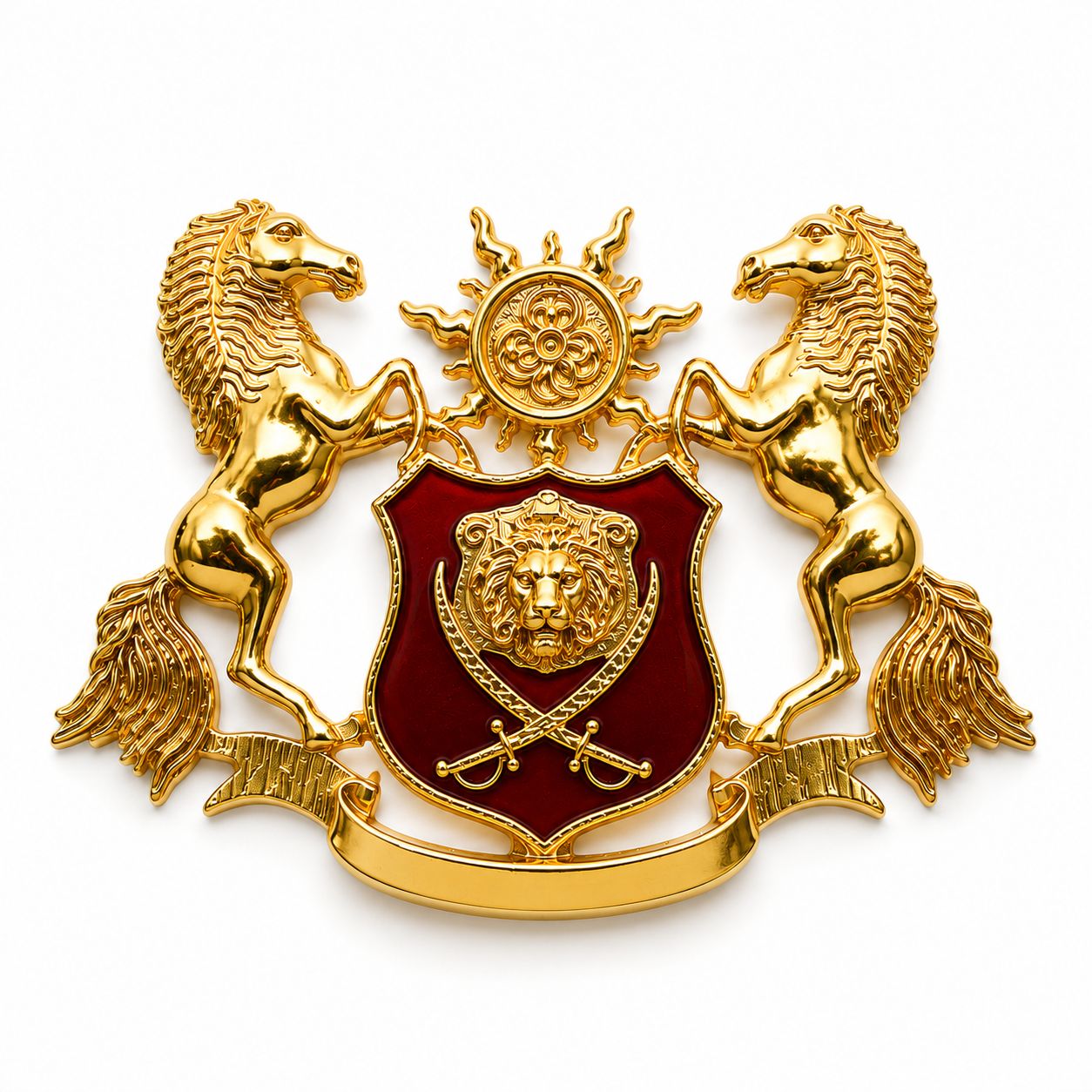 Horse Strength Power Speed SunLion Sword Warrior Animal Royal Brooch