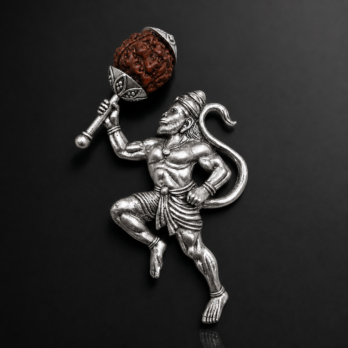 Antique Silver Hanuman Brooch