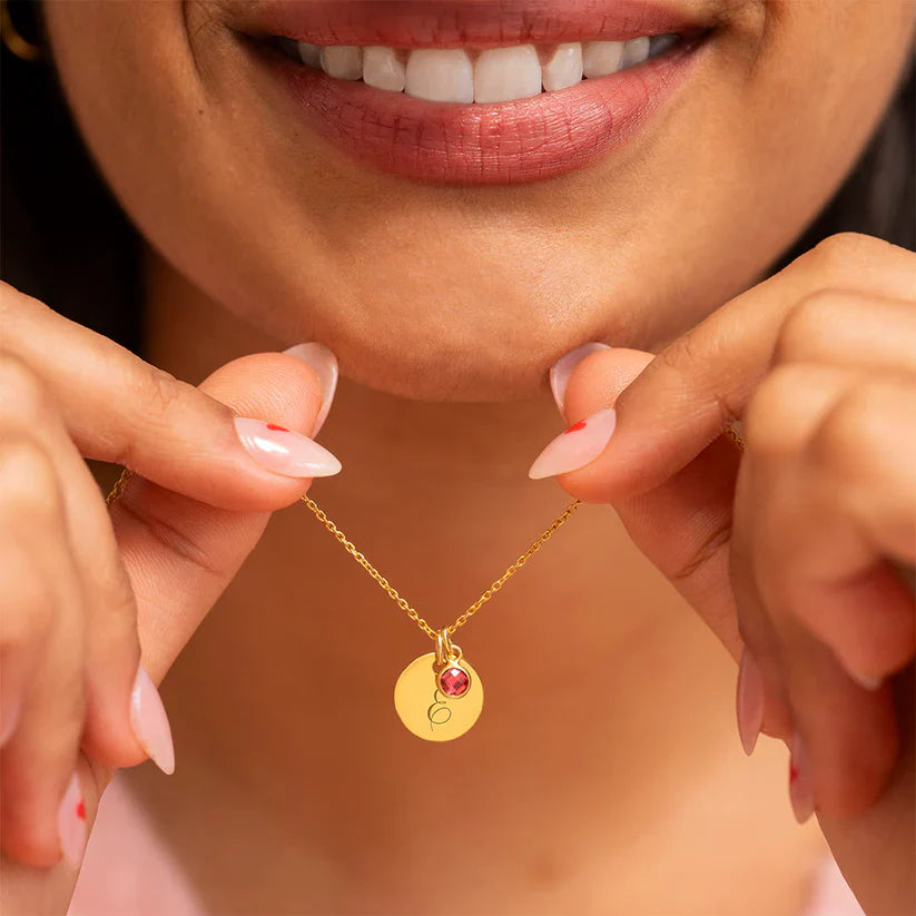 Initials Birtstone Necklace
