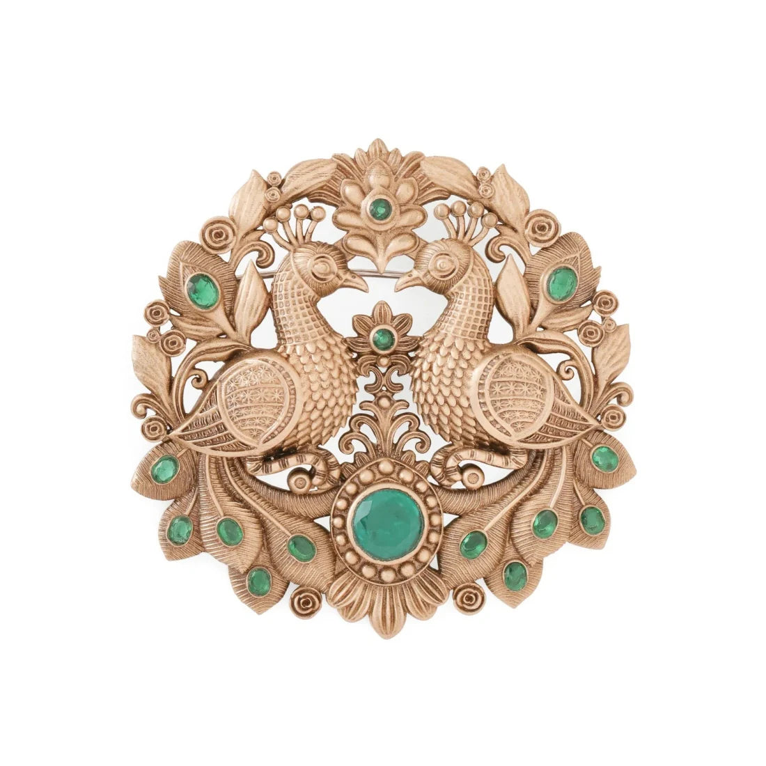 Peacock Splendor Brooch With Antique Look