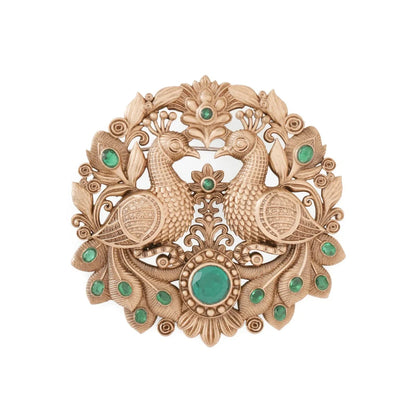 Peacock Splendor Brooch With Antique Look