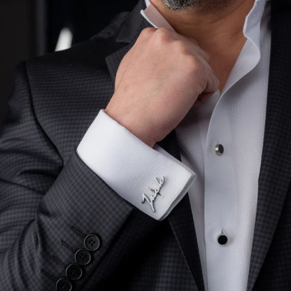 Personalized Signature Style Wedding Cufflinks - Giva