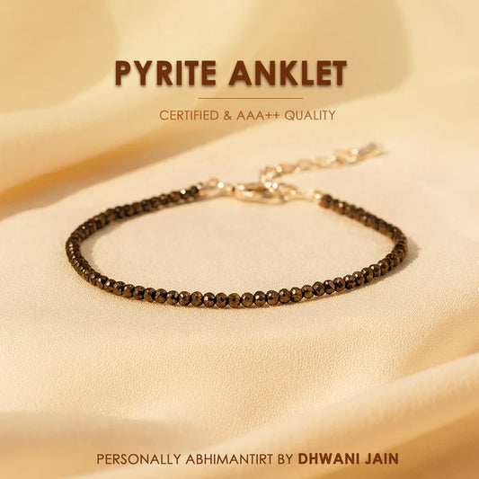 Pyrite Diamond Cut Anklet: Attracts Wealth and Abundance