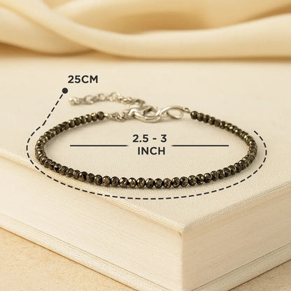 Pyrite Diamond Cut Anklet: Attracts Wealth and Abundance