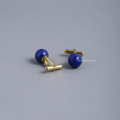 Natural Lapis Lazuli Stone Cufflinks for Him – Smart Casual Elegance