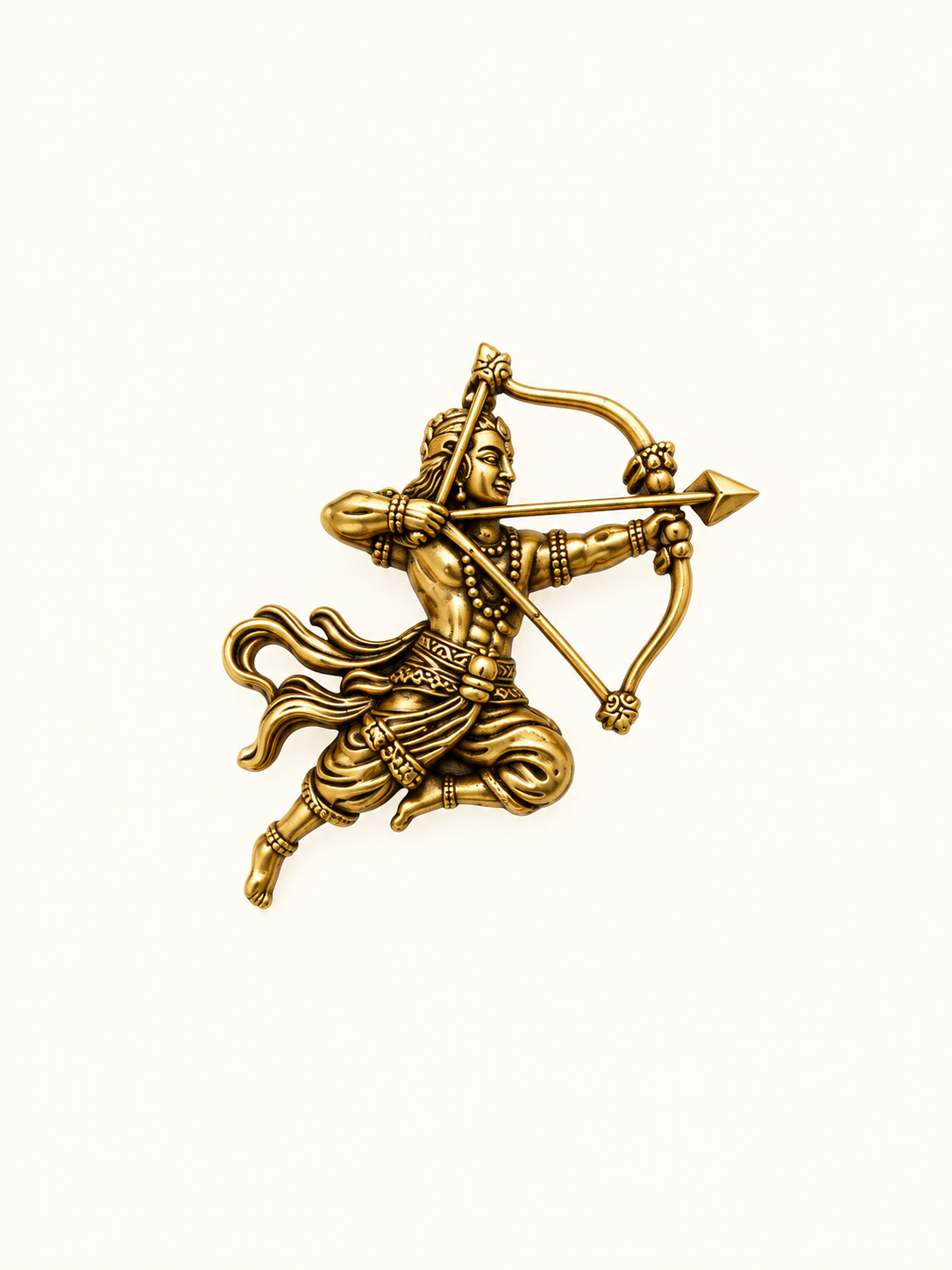 Antique Gold Veer Shri Ram Dhanush Brooch