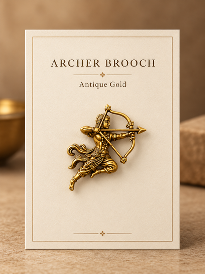 Antique Gold Veer Shri Ram Dhanush Brooch