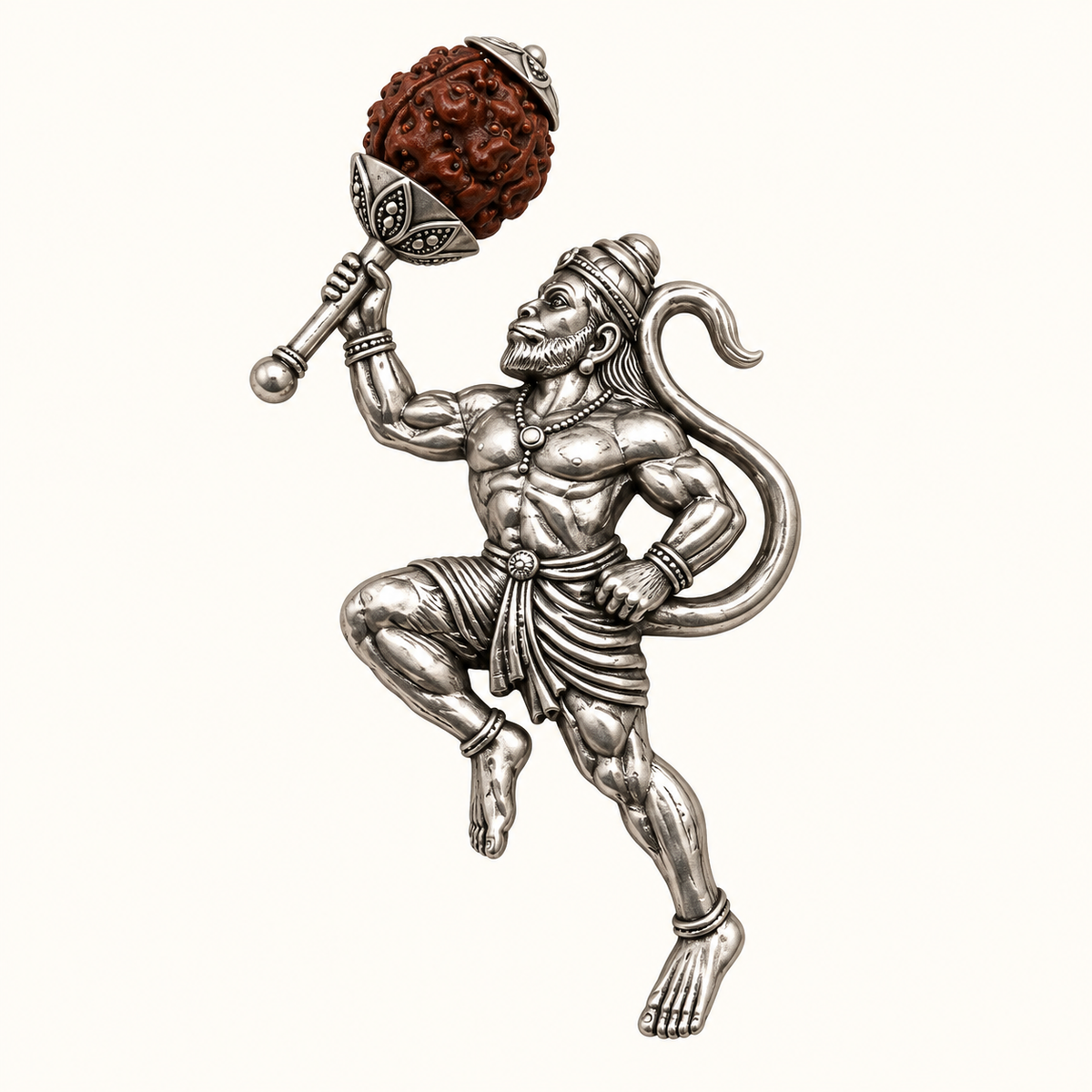Antique Silver Hanuman Brooch