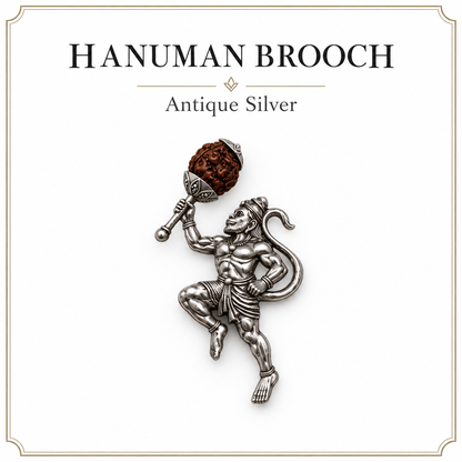 Antique Silver Hanuman Brooch