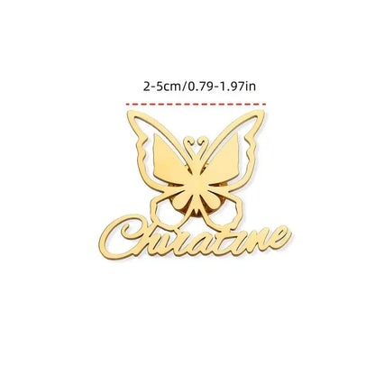 Elegant Custom Butterfly Brooch with English Name
