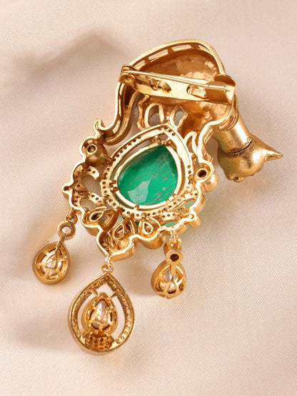 Panther Royale Gemstone Brooch Emerald Stone