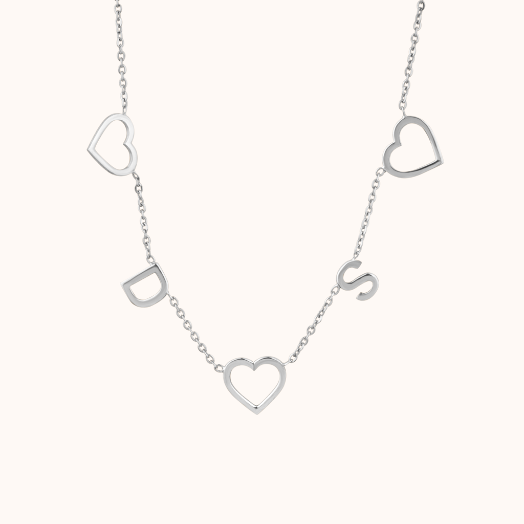 Personalized Heart Charm Pendant Necklace in 18K Gold Vermei