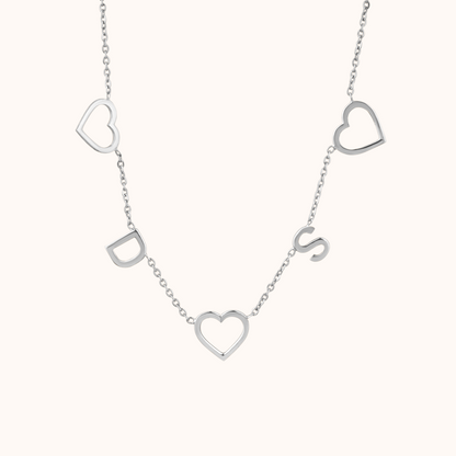 Personalized Heart Charm Pendant Necklace in 18K Gold Vermei