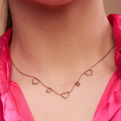 Personalized Heart Charm Pendant Necklace in 18K Gold Vermei