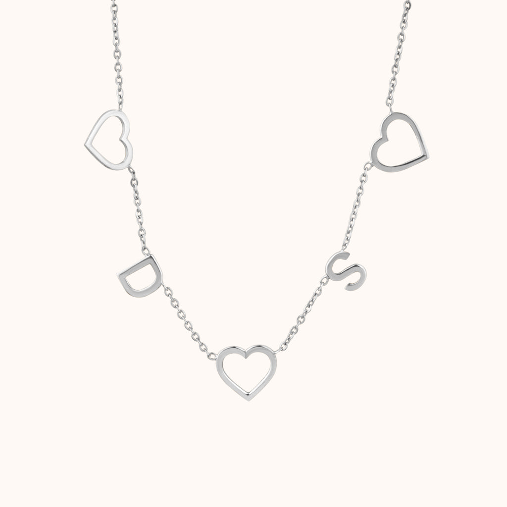 Personalized Heart Charm Pendant Necklace in 18K Gold Vermei
