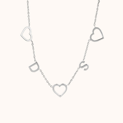 Personalized Heart Charm Pendant Necklace in 18K Gold Vermei