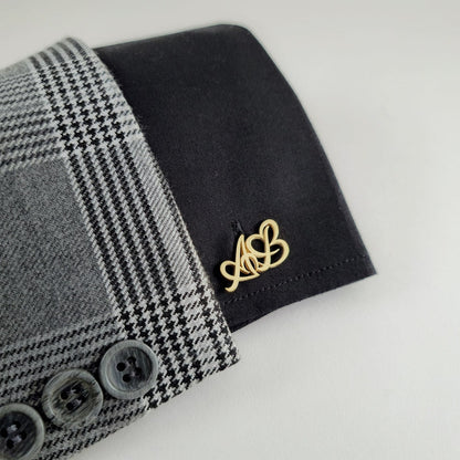 Personalised Initials Heart Cuff Link - Giva