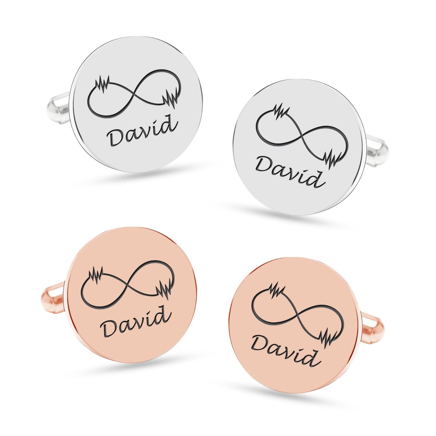 Personalized Infinity Symbol & Last Name Cufflink For Men And Boys 1 Pair - Giva