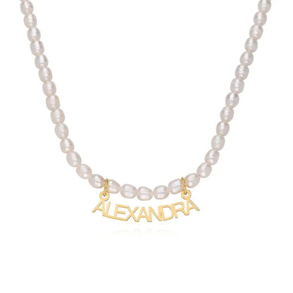 Natural Pearl Personalized Chiara Name Necklace