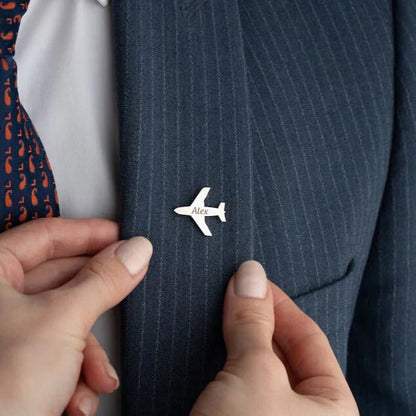 Personalized Name Pilot Jacket Lapel Brooch Pin