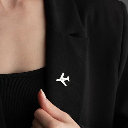 Personalized Name Pilot Jacket Lapel Brooch Pin