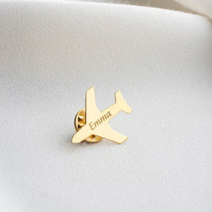 Personalized Name Pilot Jacket Lapel Brooch Pin