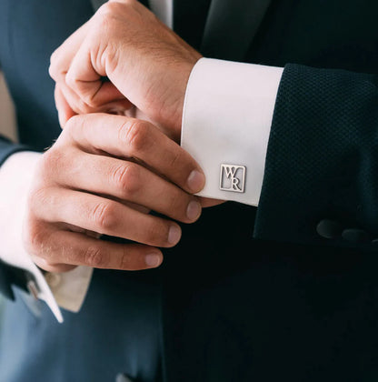 Engraved Initial Cufflinks for Groomsmen Gifts