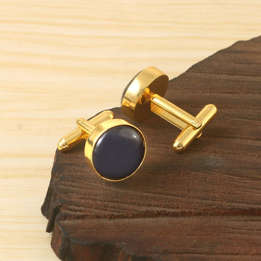 Plane Blue Sapphire Crystal Gemstone Cufflinks For men's Groom Wedding Jewelry gift