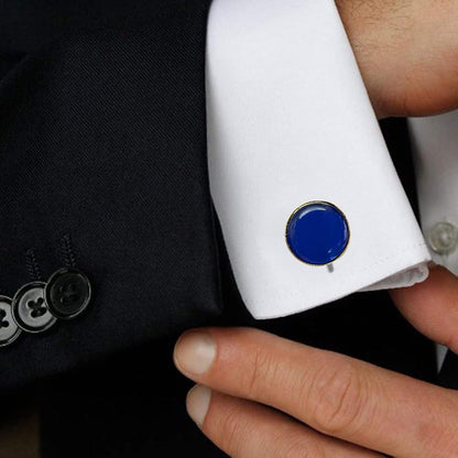 Plane Blue Sapphire Crystal Gemstone Cufflinks For men's Groom Wedding Jewelry gift
