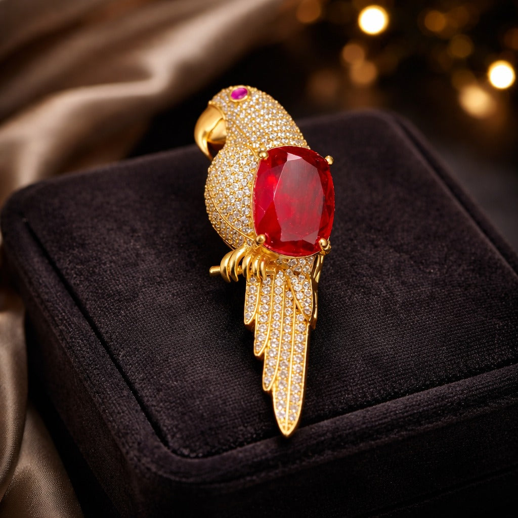 Natural Handmade Parrot Brooch Man And Woman