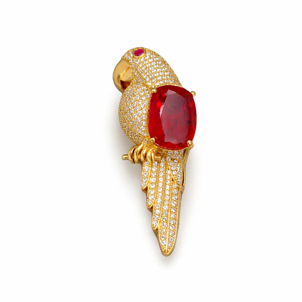 Natural Handmade Parrot Brooch Man And Woman