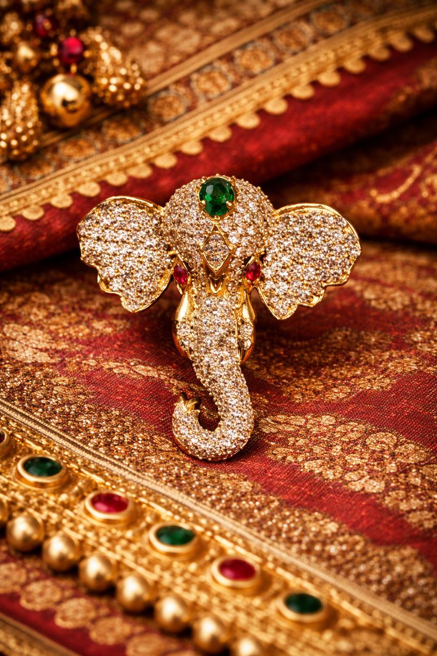 Elephant Design Royal Designer Brooch for Men