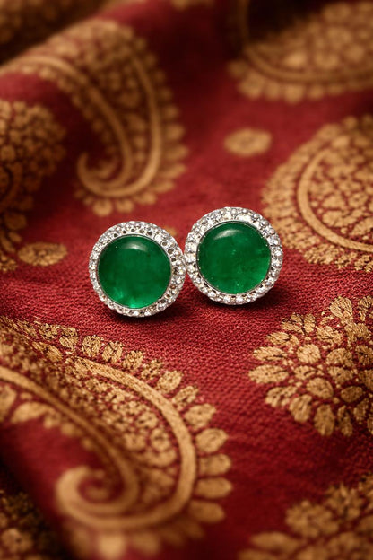 Natural Synthetic Emerald Green Heritage Gemstone Cufflinks For Man