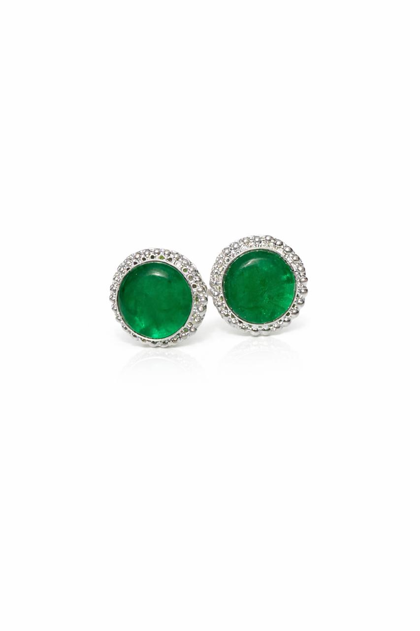 Natural Synthetic Emerald Green Heritage Gemstone Cufflinks For Man