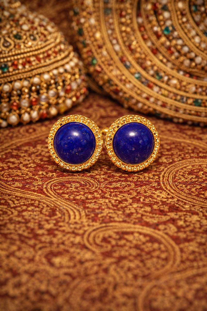 Natural Certified Lapis Lazuli Gemstone Cufflinks For Man