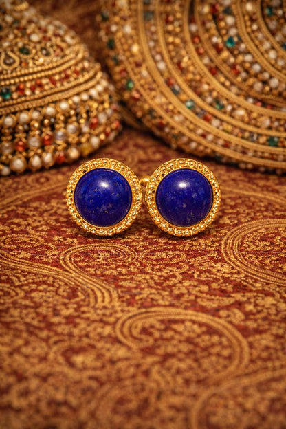 Natural Certified Lapis Lazuli Gemstone Cufflinks For Man