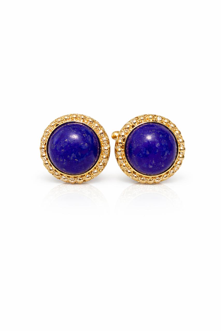 Natural Certified Lapis Lazuli Gemstone Cufflinks For Man