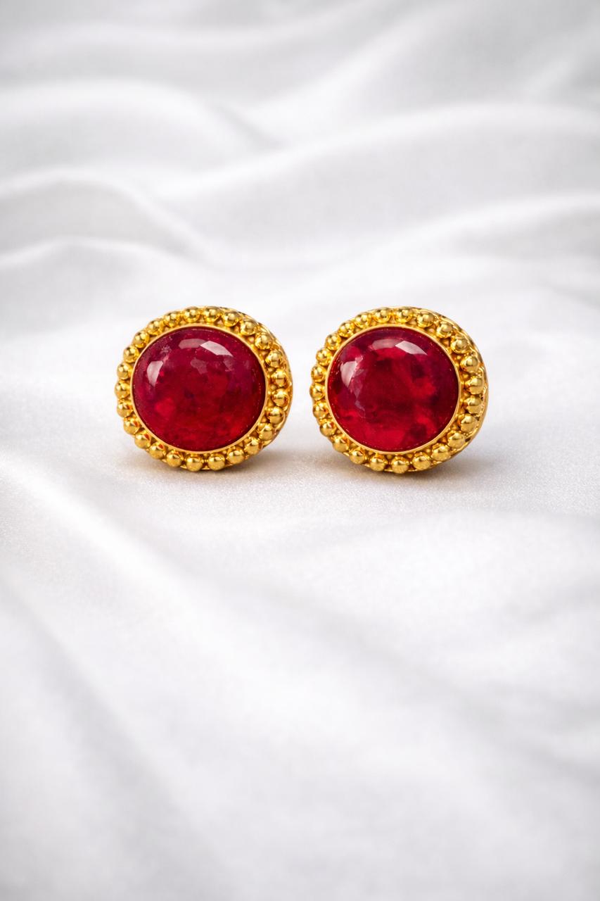 Natural Synthetic Ruby Red Heritage Gemstone Cufflinks For Man
