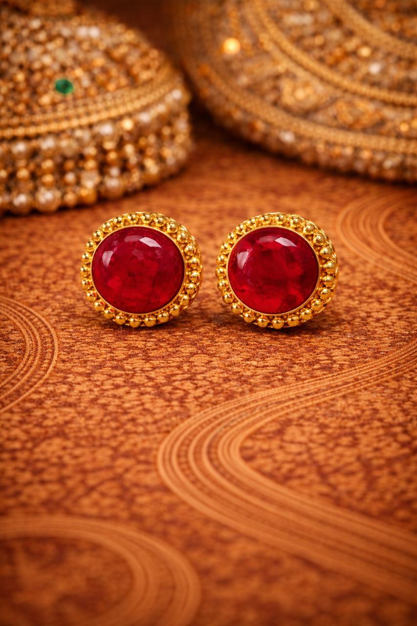 Natural Synthetic Ruby Red Heritage Gemstone Cufflinks For Man