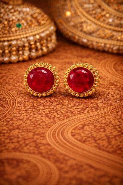 Natural Synthetic Ruby Red Heritage Gemstone Cufflinks For Man