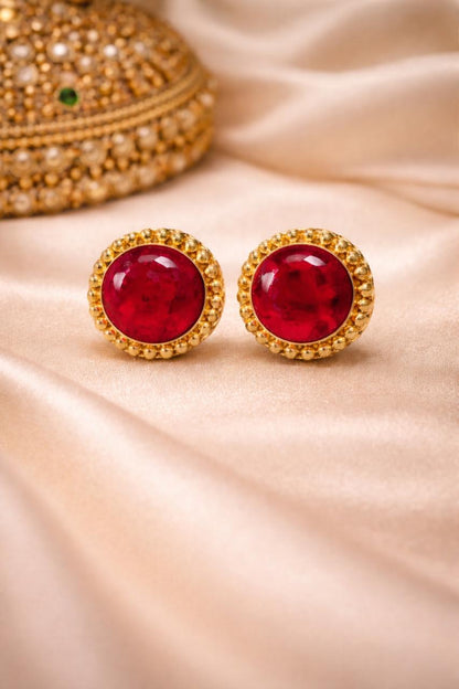Natural Synthetic Ruby Red Heritage Gemstone Cufflinks For Man