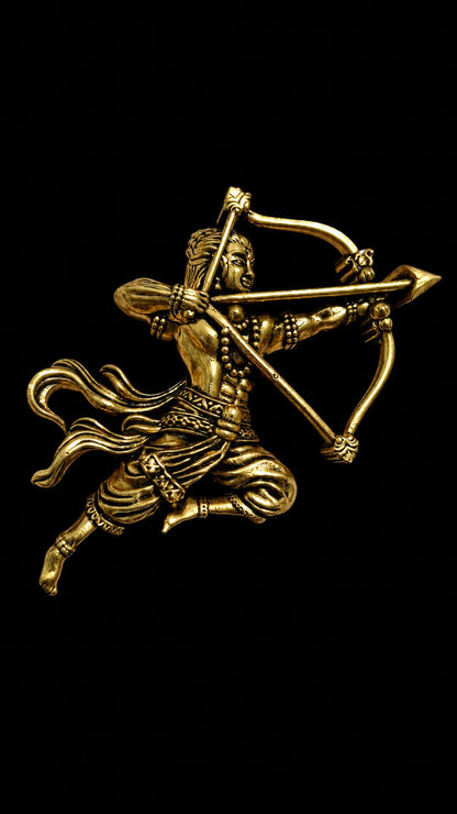 Antique Gold Veer Shri Ram Dhanush Brooch