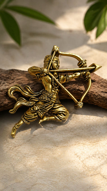 Antique Gold Veer Shri Ram Dhanush Brooch