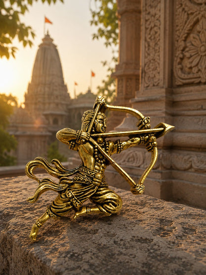 Antique Gold Veer Shri Ram Dhanush Brooch