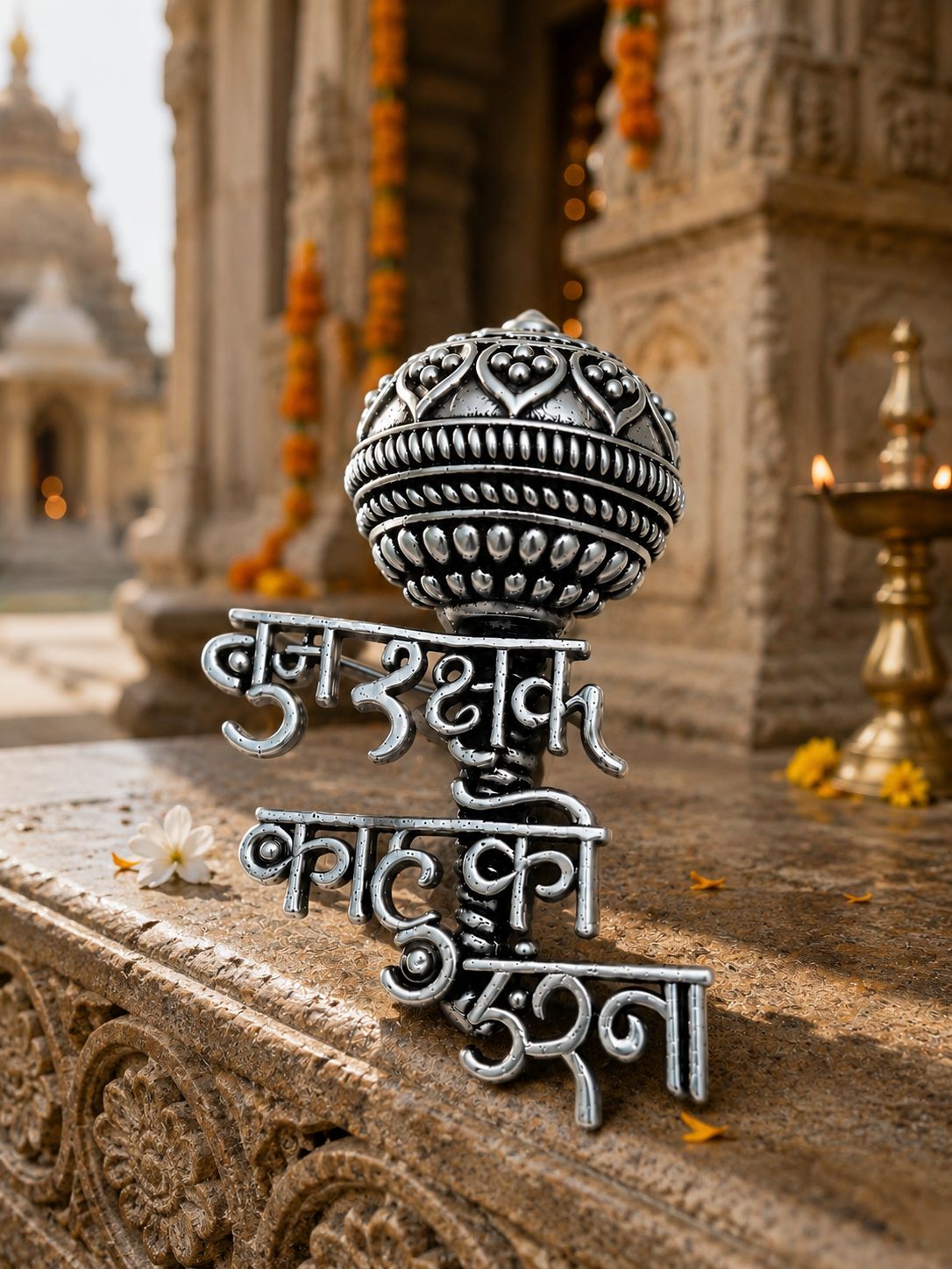 Antique Silver Hanuman Gada TUM RAKSHAK KAHU KO DARNA Brooch