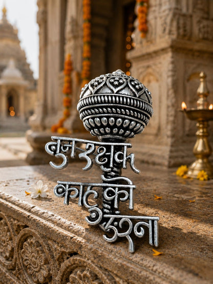 Antique Silver Hanuman Gada TUM RAKSHAK KAHU KO DARNA Brooch