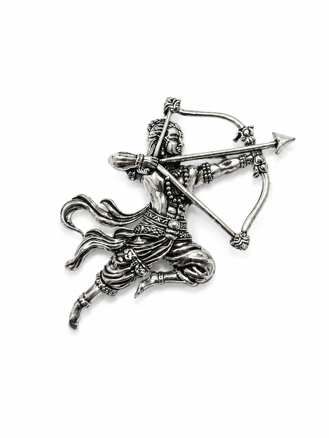 Antique Silver Plated Veer Shri Ram Dhanush Brooch