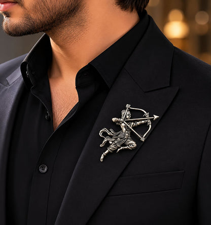 Antique Silver Plated Veer Shri Ram Dhanush Brooch